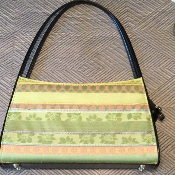 kate spade New York black and green leather and canvas shoulder bag for women - Picture 2 of 11